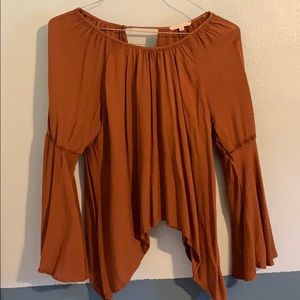 Rust orange Bell sleeved shirt